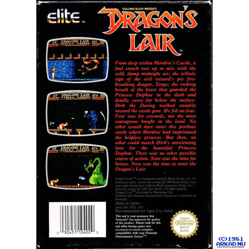 DRAGONS LAIR NES SCN