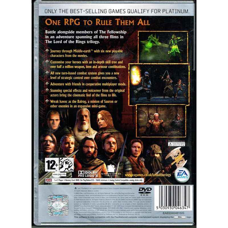 THE LORD OF THE RINGS THE THIRD AGE PS2