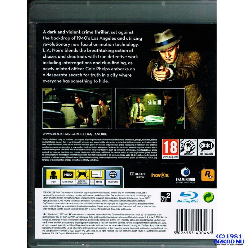 LA NOIRE PS3