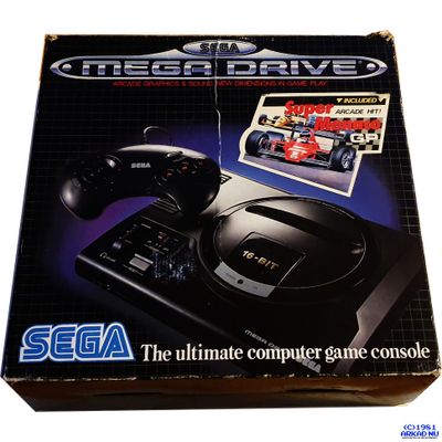 SEGA MEGA DRIVE HIGH DEFINITION GRAPHICS STEREO SOUND BASENHET SUPER MONACO GP PAKETET