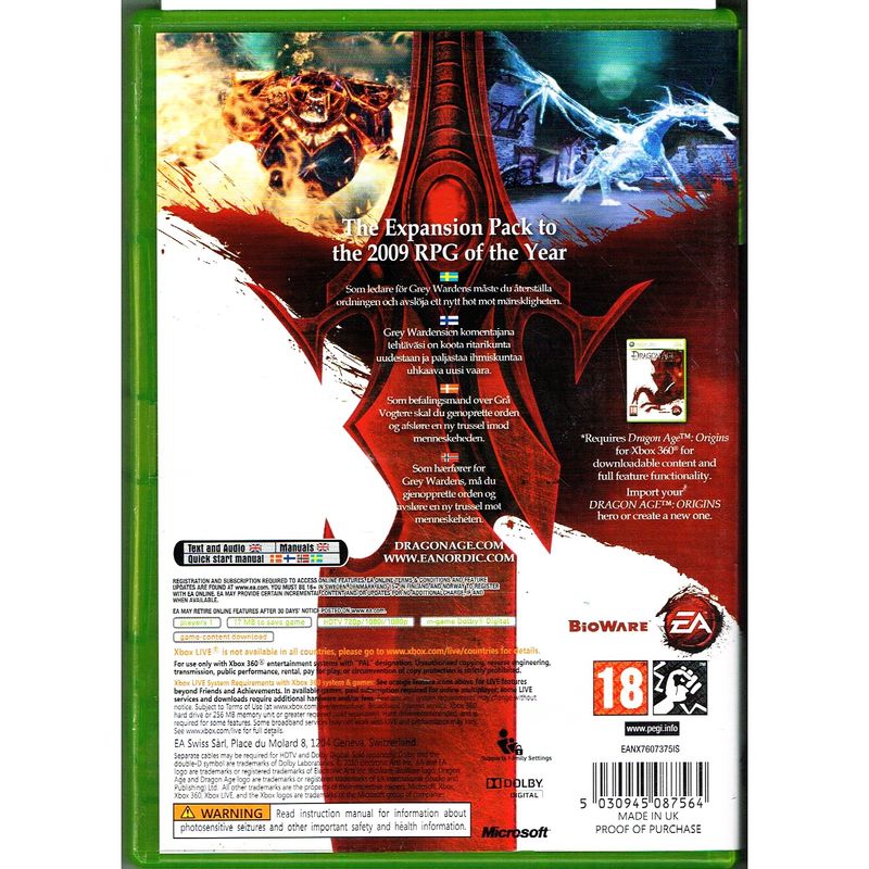 DRAGON AGE ORIGINS AWAKENING XBOX 360