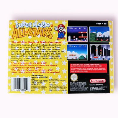 SUPER MARIO ALL-STARS SNES MED SVENSK A4