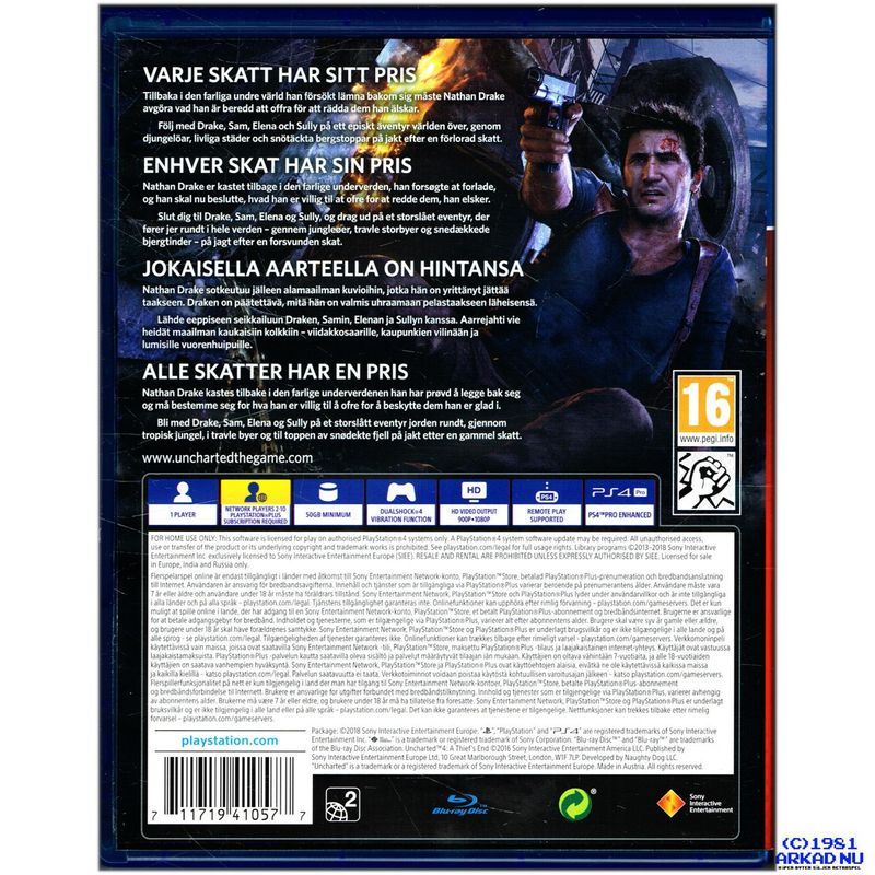 UNCHARTED 4 A THIEFS END PS4