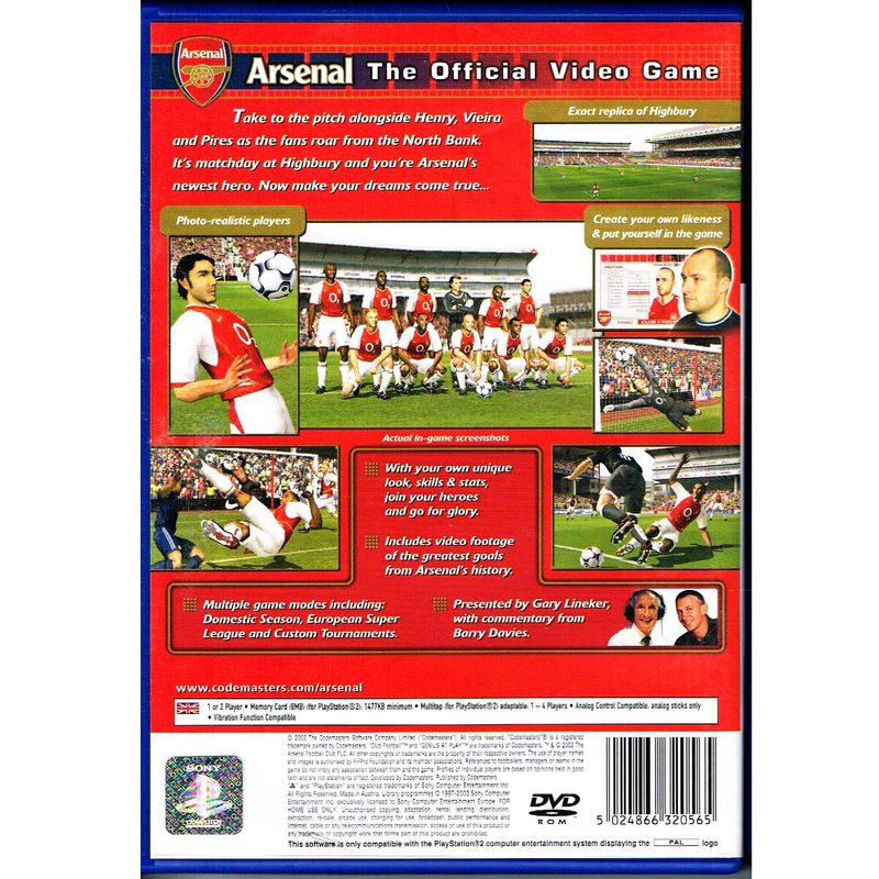 ARSENAL CLUB FOOTBALL PS2