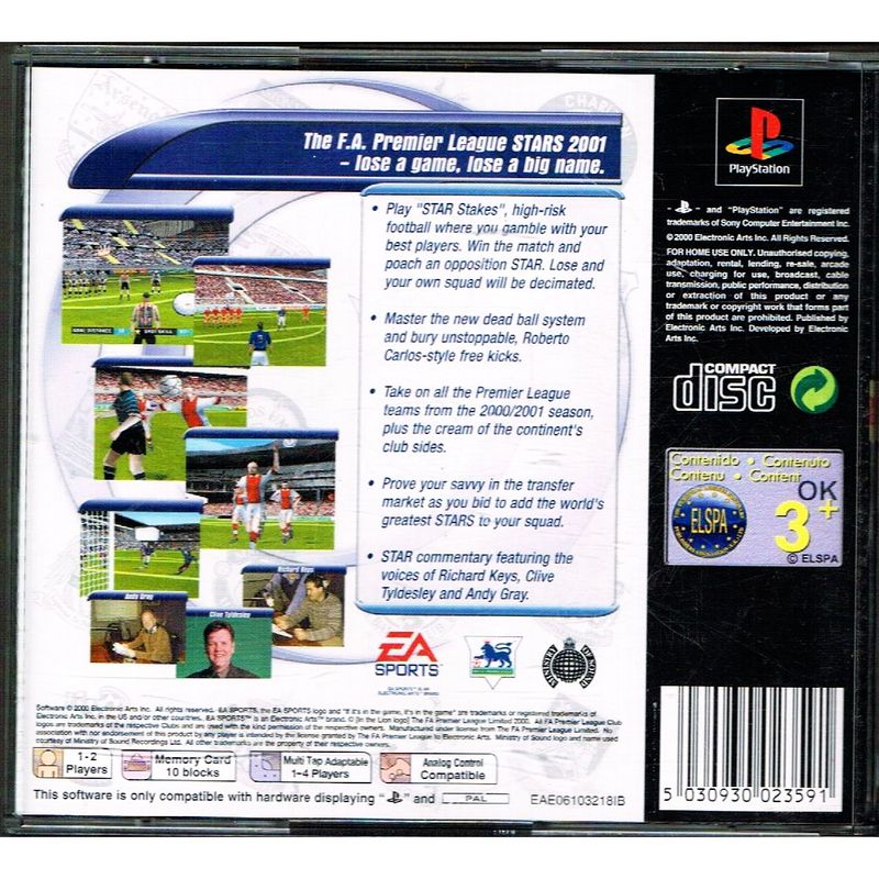 THE FA PREMIER LEAGUE STARS 2001 PS1