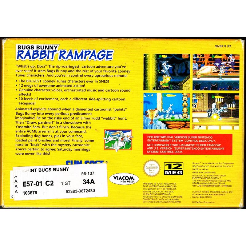 BUGS BUNNY RABBIT RAMPAGE SNES SCN