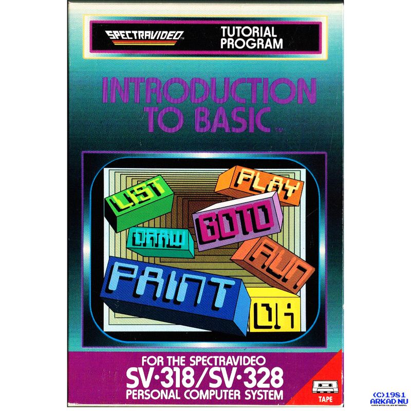 INTRODUCTION TO BASIC FOR THE SV 318 / SV 328 KASSETT