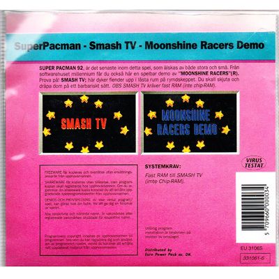 SUPER PAC MAN 92, SMASH TV, MOONSHINE RACERS DEMO AMIGA