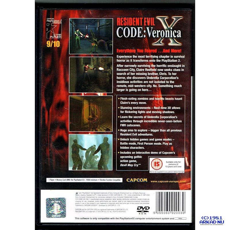 RESIDENT EVIL CODE VERONICA X PS2