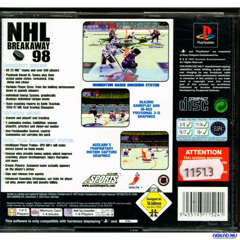 NHL BREAKAWAY 98 PS1