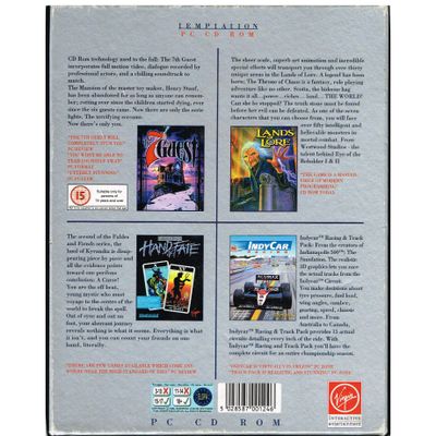 TEMPTATION (THE 7TH GUEST - HAND OF FATE - LANDS OF LORE - INDYCAR RACING) PC BIG BOX
