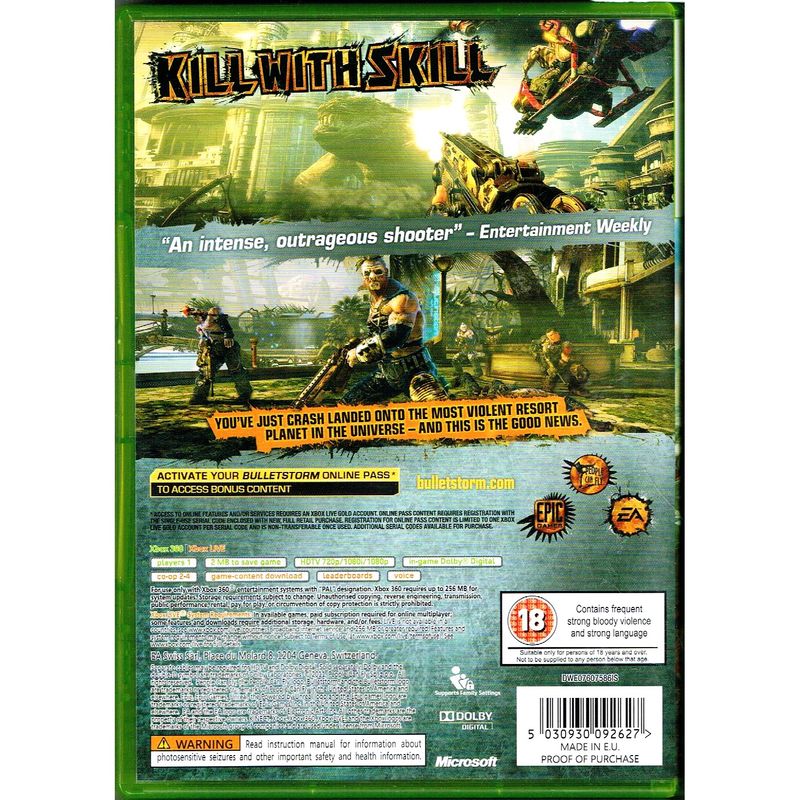 BULLETSTORM XBOX 360