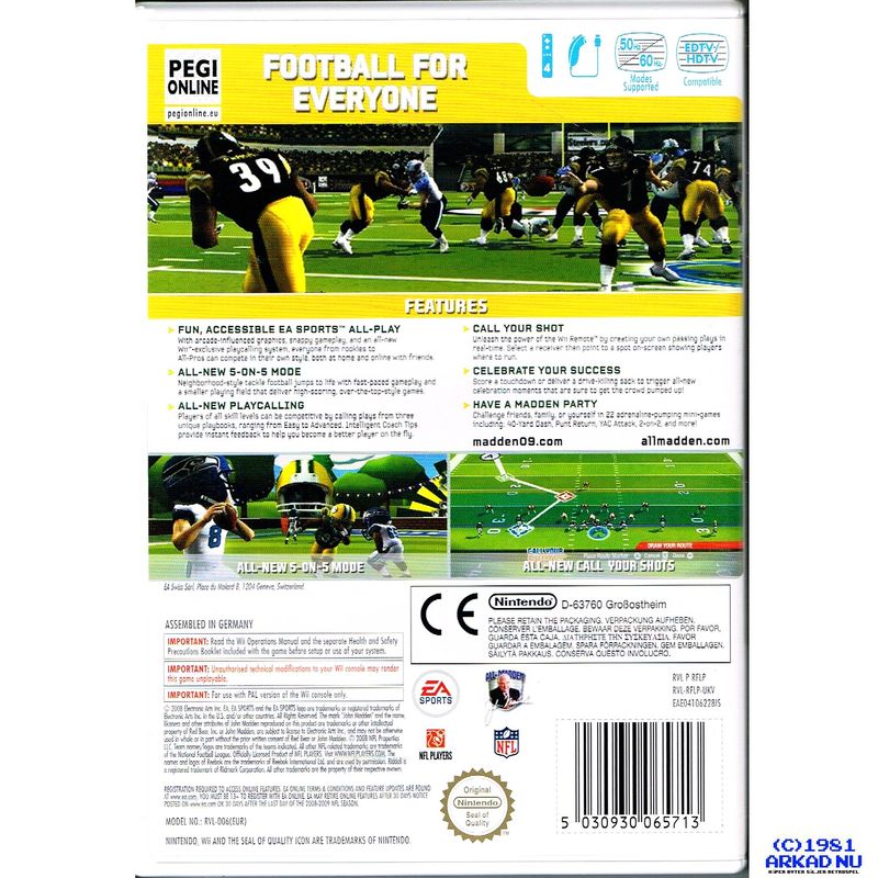 MADDEN NFL 09 ALLPLAY WII