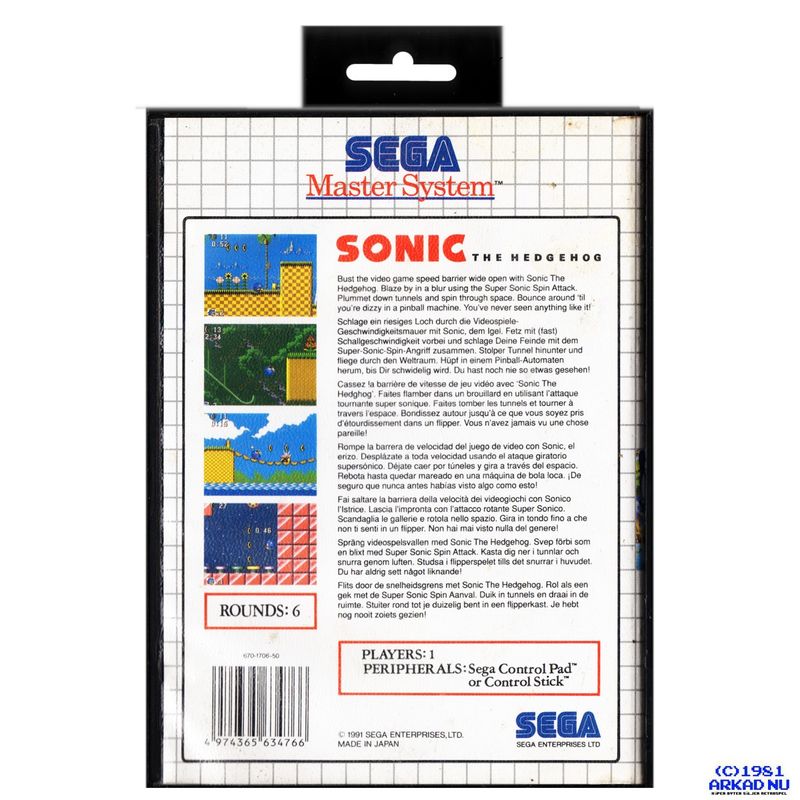 SONIC THE HEDGEHOG MASTERSYSTEM