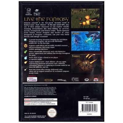 BALDURS GATE DARK ALLIANCE GAMECUBE