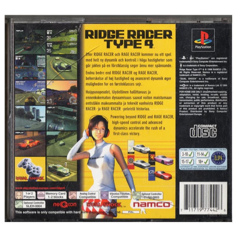 RIDGE RACER TYPE 4 + RIDGE RACER HI-SPEC DEMO PS1