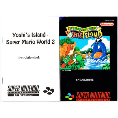 SUPER MARIO WORLD 2 YOSHIS ISLAND SNES MED SVENSKT HÄFTE A4