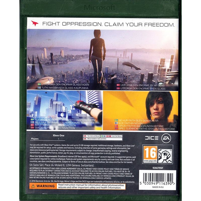 MIRRORS EDGE CATALYST XBOX ONE