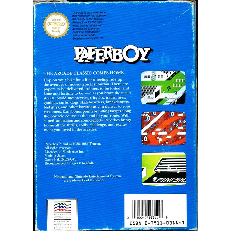 PAPERBOY NES SCN