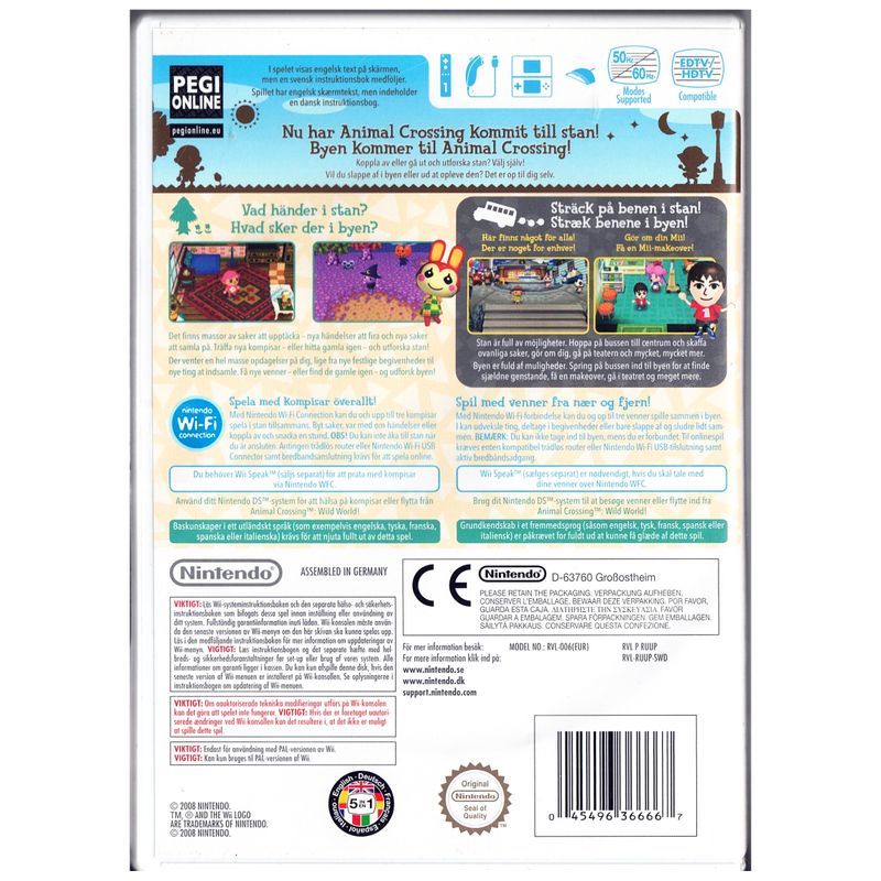 ANIMAL CROSSING LET'S GO TO THE CITY WII