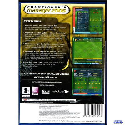 CHAMPIONSHIP MANAGER 2006 PS2