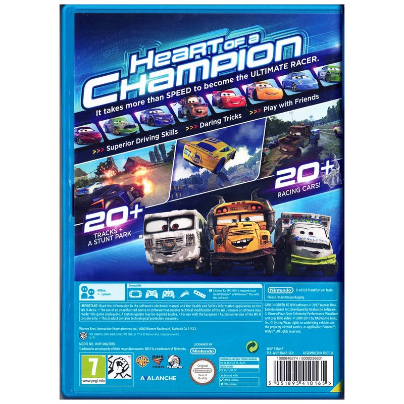 CARS 3 DRIVEN TO WIN WII U