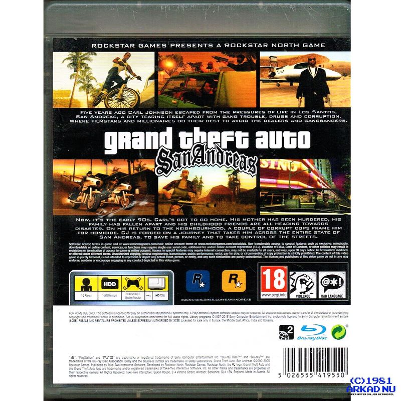 GRAND THEFT AUTO SAN ANDREAS PS3