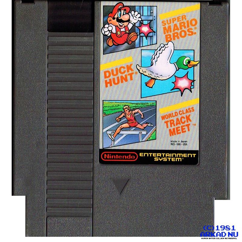 SUPER MARIO BROS + DUCK HUNT + WORLD CLASS TRACK MEET NES REV-A