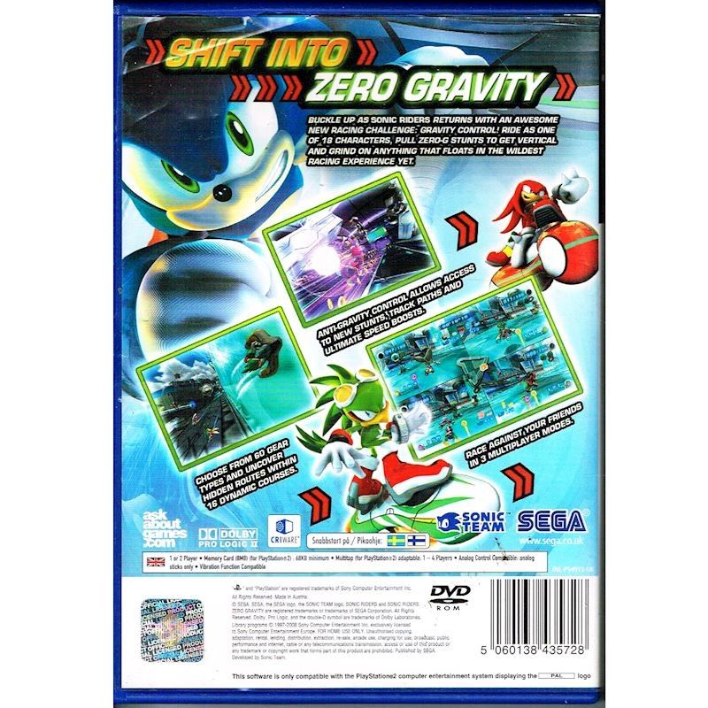 SONIC RIDERS ZERO GRAVITY PS2