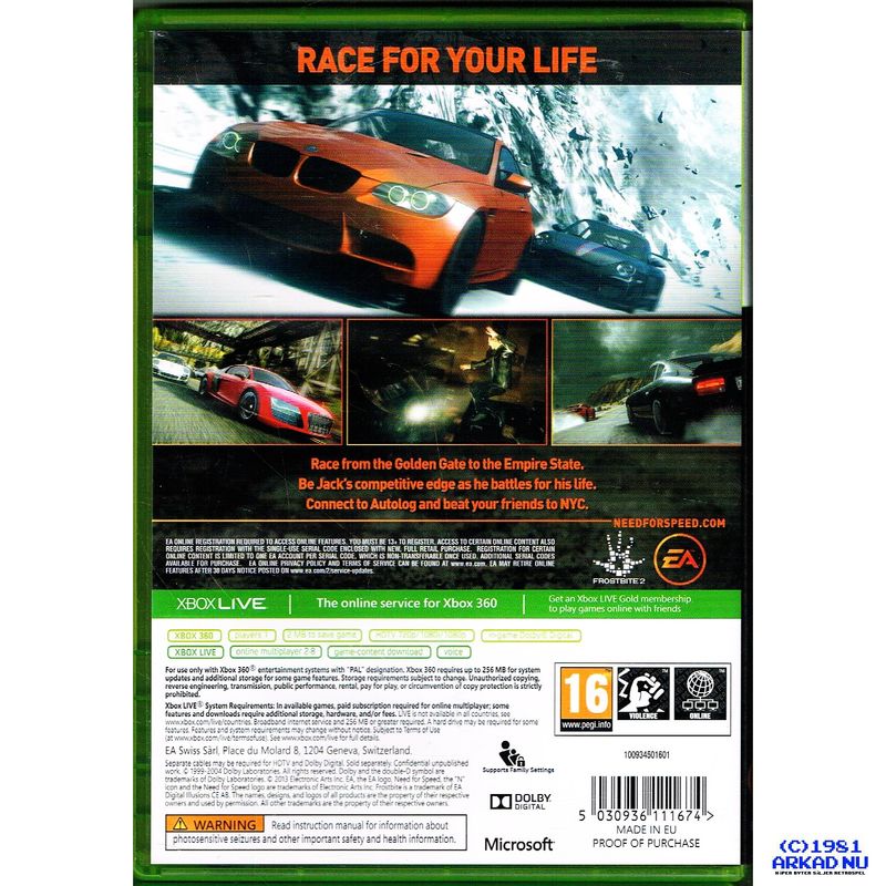 NEED FOR SPEED THE RUN XBOX 360