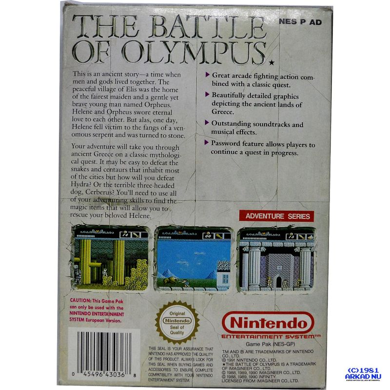 THE BATTLE OF OLYMPUS NES SCN