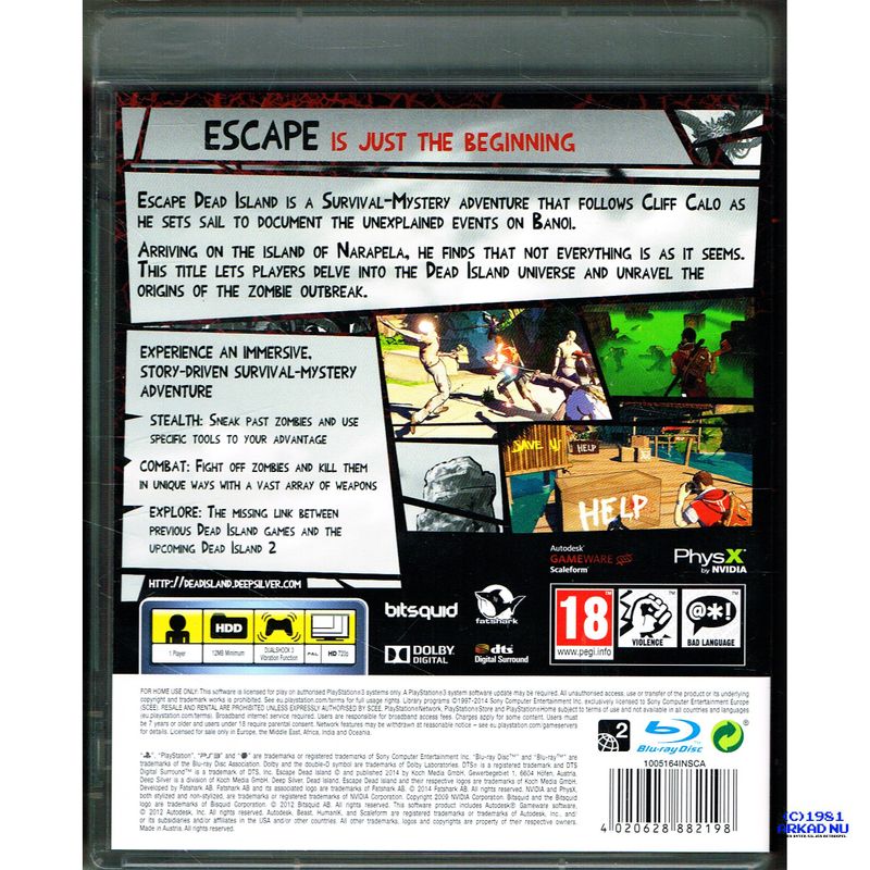 ESCAPE DEAD ISLAND PS3