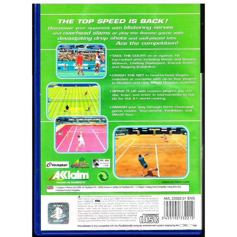 VIRTUA TENNIS 2 PS2