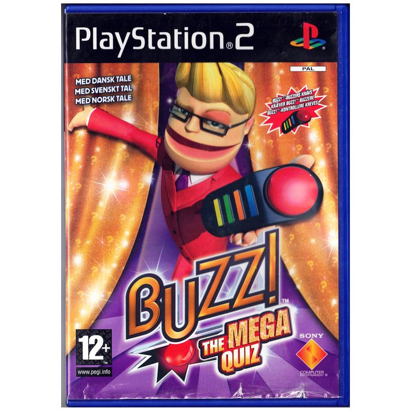 BUZZ! THE MEGA QUIZ SVENSK UTGÅVA PS2 RENTAL