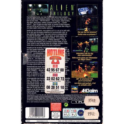ALIEN TRILOGY SEGA SATURN RENTAL