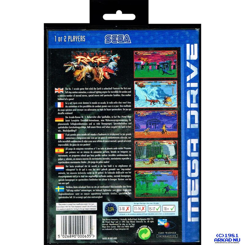 PRIMAL RAGE MEGADRIVE