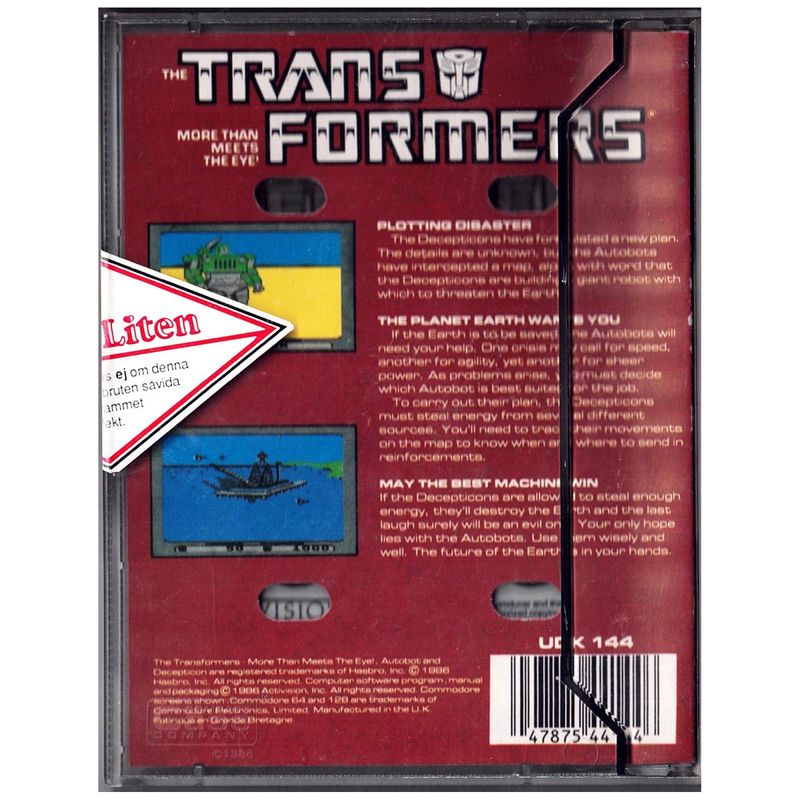 TRANSFORMERS C64 KASSETT