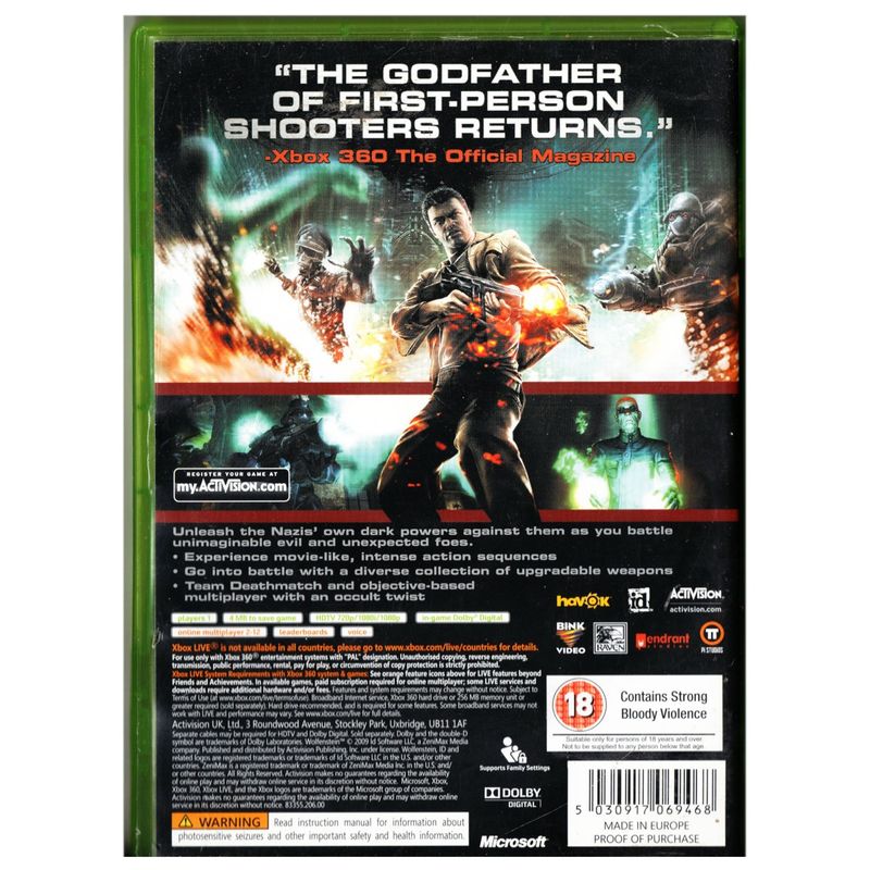 WOLFENSTEIN XBOX 360