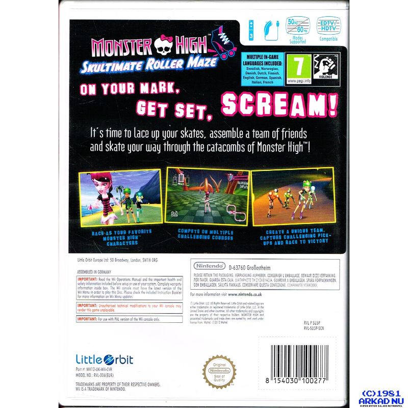 MONSTER HIGH SKULTIMATE ROLLER MAZE WII