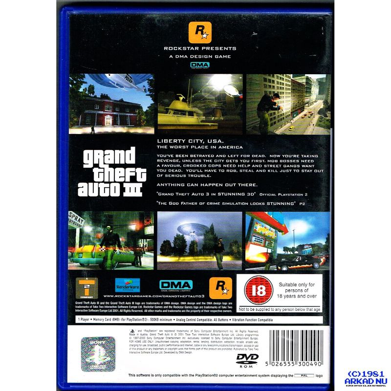 GRAND THEFT AUTO III PS2 MED KARTAN