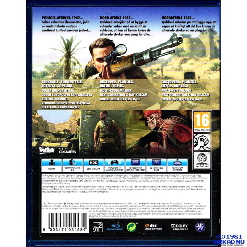 SNIPER ELITE III PS4