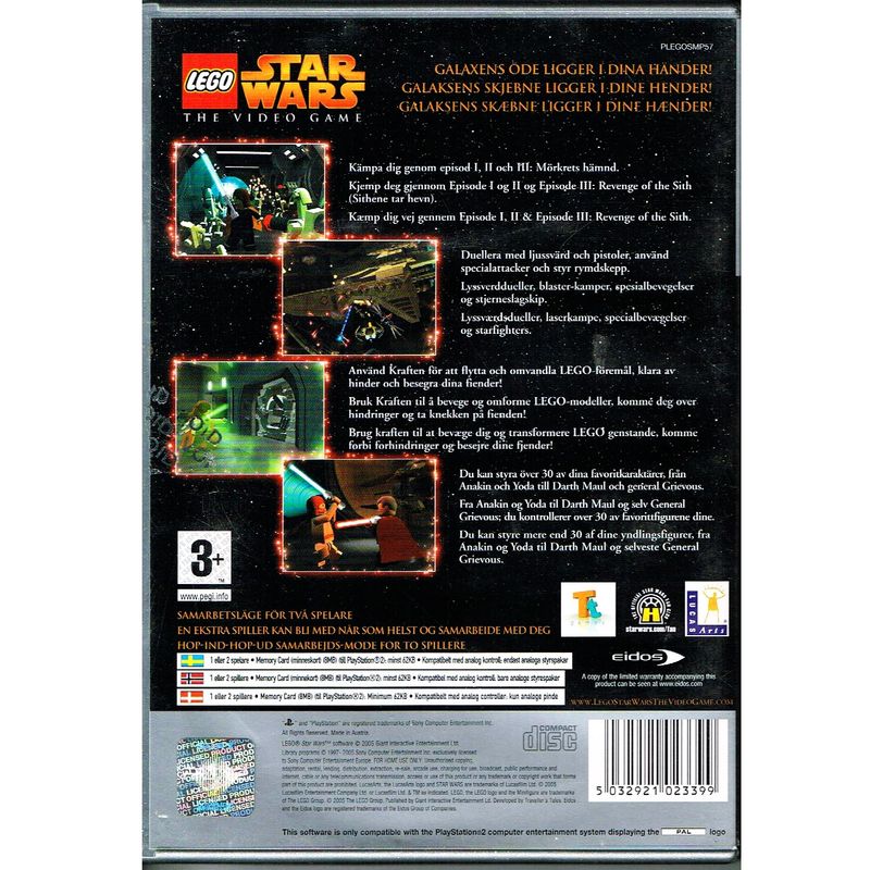 LEGO STAR WARS THE VIDEOGAME PS2 PLATINUM