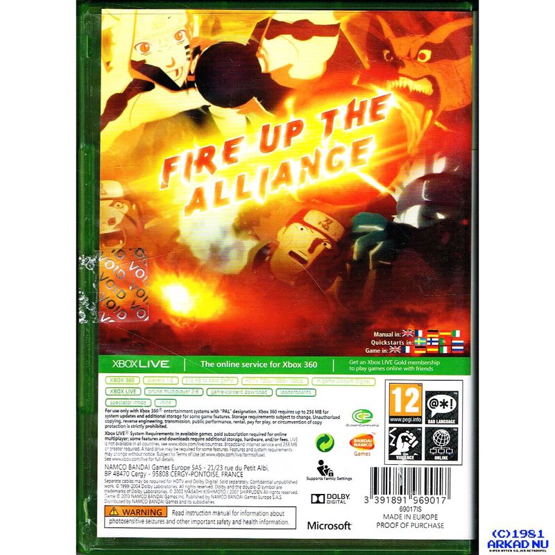 NARUTO SHIPPUDEN ULTIMATE NINJA STORM 3 WILL OF FIRE EDITION XBOX 360