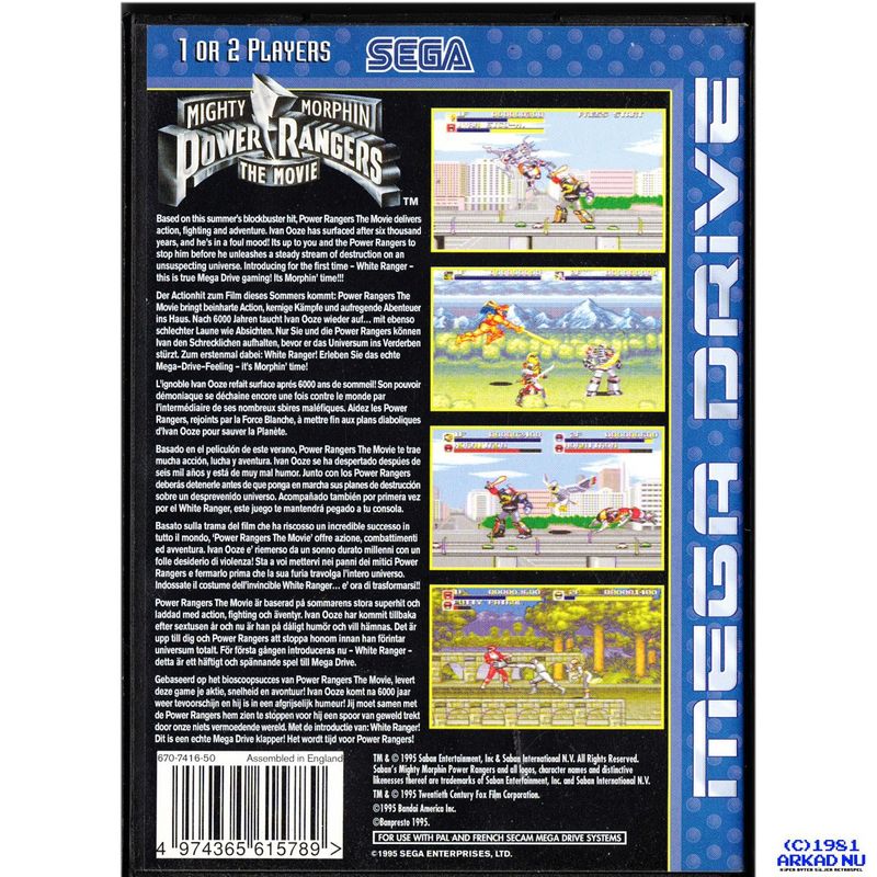 MIGHTY MORPHIN POWER RANGERS THE MOVIE MEGADRIVE