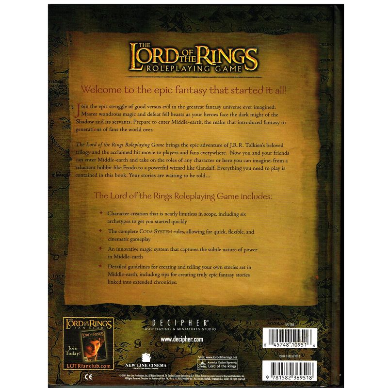 LORD OF THE RINGS ROLEPLAYING GAME CORE BOOK