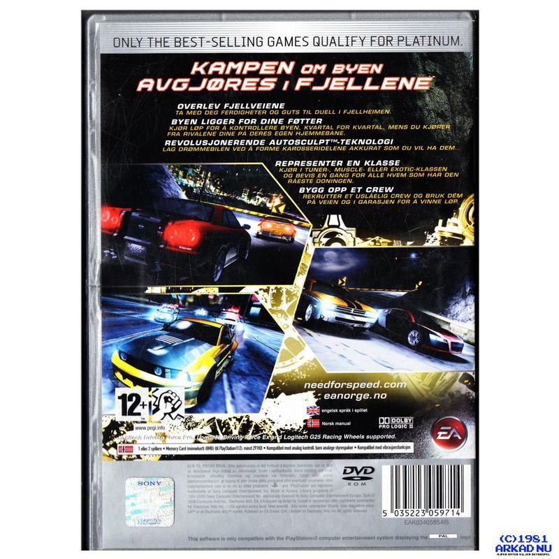 NEED FOR SPEED CARBON PS2 NORSK