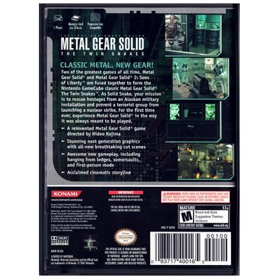 METAL GEAR SOLID THE TWIN SNAKES GAMECUBE NTSC USA