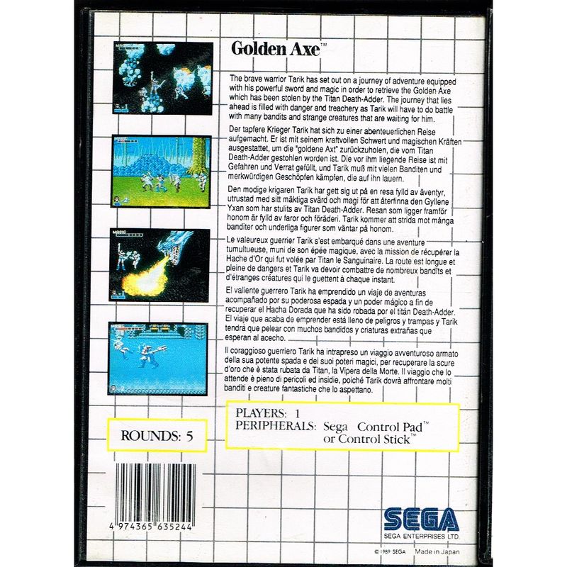 GOLDEN AXE MASTER SYSTEM