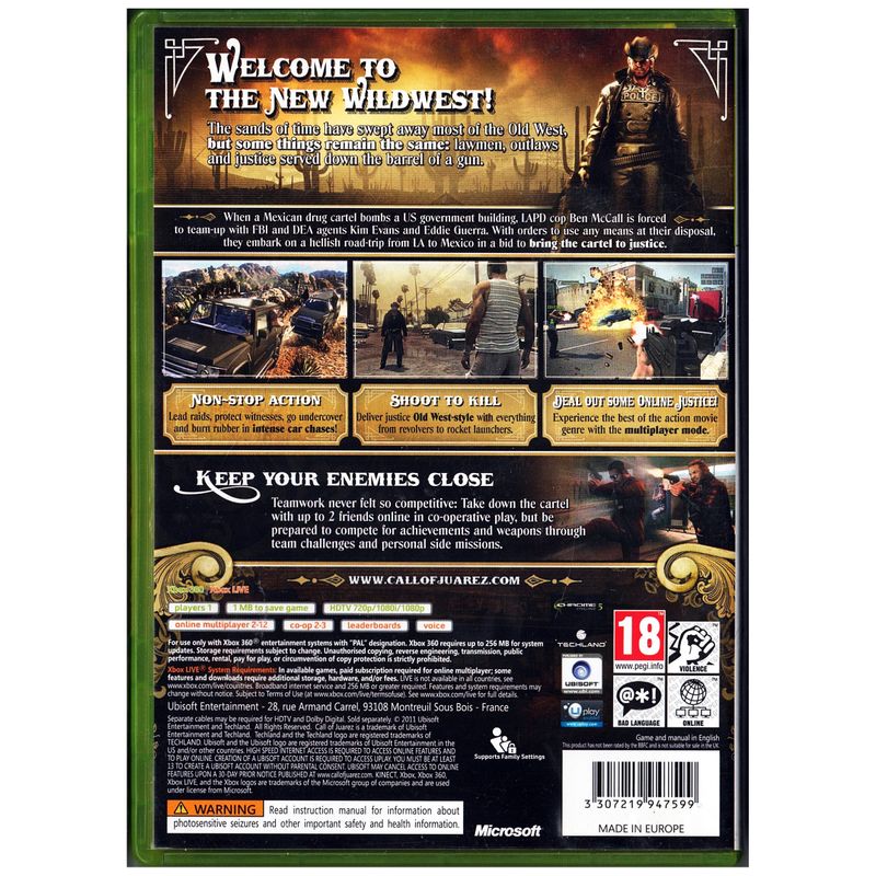 CALL OF JUAREZ THE CARTEL XBOX 360