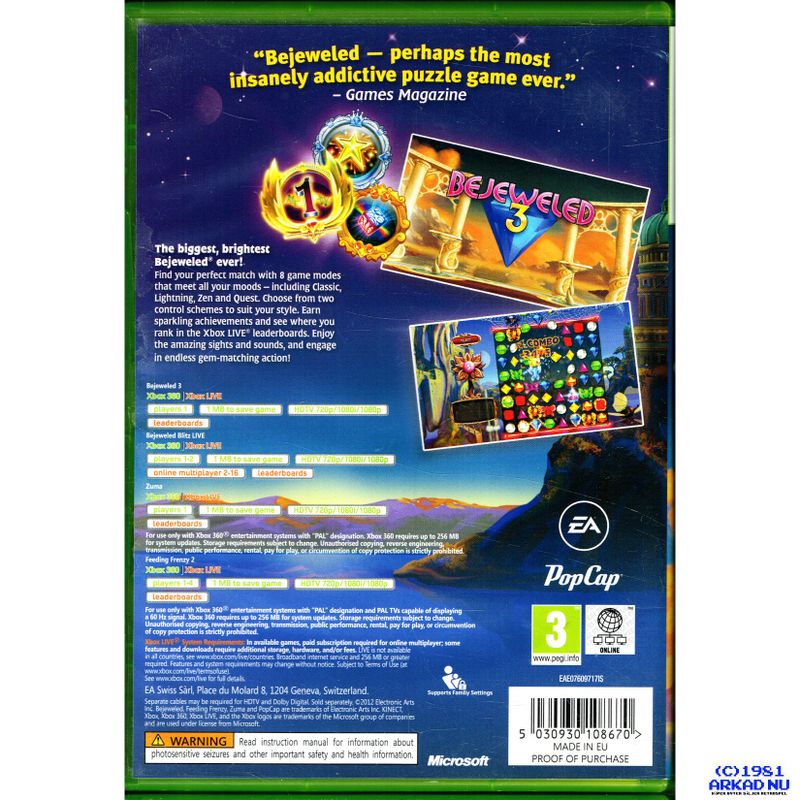 BEJEWELED 3 XBOX 360